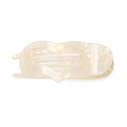 Бежевый Заколки для волос в форме сердца из ПВХ, аксессуары для волос для женщин и девочек, бежевые, 49.5x117x43 мм