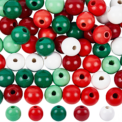 (52) Непрозрачная лаванда 200 шт 5 цвета окрашенные распылением деревянные европейские бусины, крупные бусы круглое отверстие, разноцветные, 15~16x14.5~16 мм, отверстие : 4~4.5 мм, 40 шт / цвет