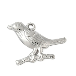 Нержавеющая Сталь Цвет 304 подвески из нержавеющей стали, амулеты птиц, не тускнеет, цвет нержавеющей стали, 20.5x27x3 мм, отверстие : 2 мм