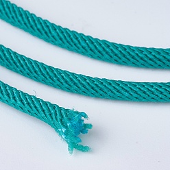Turquoise Nylon Threads, Milan Cords/Twisted Cords, Turquoise, 3mm, about 21.87 yards(20m)/roll