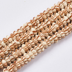 Navajo White Dyed Natural Wooden Beads Strands, with Wavy Pattern, Lead Free, Rondelle, Navajo White, 6~7x3mm, Hole: 1.5mm, about 325 pcs/strand, 38.19 inch
