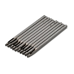 Нержавеющая Сталь Цвет 45# стальной дырокол для кожи овальной формы, инструмент для кожевенного дела своими руками, цвет нержавеющей стали, 100x5 мм, отверстие : 3x1.5 мм