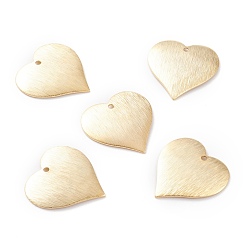 Real 24K Gold Plated Brass Charms, Heart, Real 24K Gold Plated, 19.5x19x1.5mm, Hole: 1.4mm