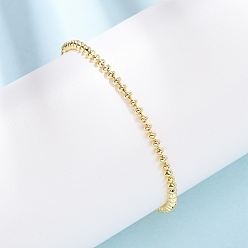 Настоящее золото 18K Браслеты из латунных бусин для женщин, рондель, долговечный, стойки покрытие, без кадмия и без свинца, реальный 18 k позолоченный, 17.6x0.28 см