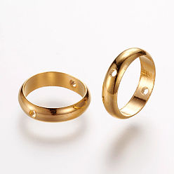 Золотой Латунной шариковой кадров, кольцо, золотые, 12x3 мм, отверстие : 0.5 мм
