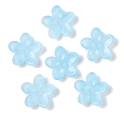 Светло-Голубой Прозрачная аэрозольная краска стеклянные шарики, цветок, Небесно-голубой, 15.5x16x3.5 мм, отверстие : 1.8 мм