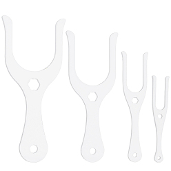Белый 1 набор акриловых вилок для вязания, инструмент для плетения, белые, 10~18x2~8x0.45~0.5 см, отверстие : 4.2~10.5 мм