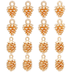 Настоящее золото 18K 16 шт 2 стили латунные подвески, шишка, реальный 18 k позолоченный, 12x7~8x7 мм, отверстие : 1~2 мм, 8 шт / стиль