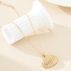 Shell Shape Летние пляжные ожерелья с подвесками из сплава для женщин, золотые, формы раковины, 14.57 дюйм (37 см)