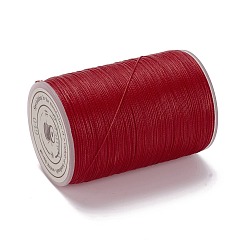Red Round Waxed Polyester Thread String, Micro Macrame Cord, Twisted Cord, for Leather Sewing Stitching, Red, 0.3~0.4mm, about 174.98 Yards(160m)/Roll