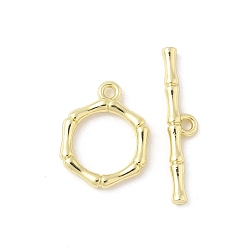 Золотой Застежка тоггл из сплава, без кадмия и без свинца, стойки покрытие, бамбук, золотые, Кольцо: 15x12x2 mm, отверстие : 1.4 мм, бар: 4.5x22x2 mm, отверстие : 1.4 мм