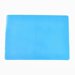 Deep Sky Blue Large Silicone Pad Mat, Silicone Sheet for Epoxy Resin Jewelry Crafts, Rectangle, Deep Sky Blue, 29.5x21cm