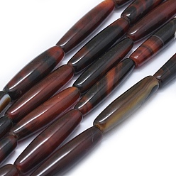 Кокосово-Коричневый Природный агат бисер нитей, окрашенная и подогревом, рис, кокосового коричневый, 28~32x8~11 мм, отверстие : 2~2.5 мм, около 9 шт / нитка, 10 дюйм ~ 11 дюйм (25~28 см)