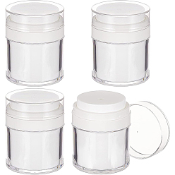 White Acrylic Airless Pump Jars, Empty Makeup Cosmetic Jar Containers, Refillable Travel Lotion Jar, for Thick Moisturizer, Skincare Cream, White, 6.3x7.7cm, Capacity: 50ml(1.69 fl. oz)