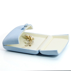 Светло-Голубой Бархатные коробки для хранения брошей, квадратный, Небесно-голубой, 9x9x3.5 см