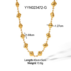 Shell Shape 316l хирургическая нержавеющая сталь ракушки сердце звено цепи ожерелья для элегантного европейского стиля, реальный 18 k позолоченный, формы раковины, 16.54 дюйм (42 см)