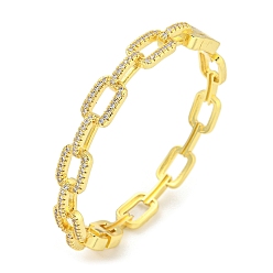 Golden Rectangle Brass Micro Pave Clear Cubic Zirconia Hinged Bangles for Women, Golden, Inner Diameter: 2-1/8 x 2-1/4 inch(5.4x5.75cm), 9mm