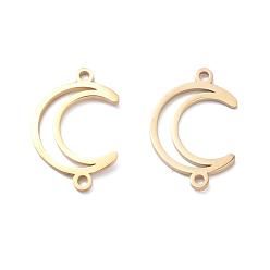 Golden 304 Stainless Steel Links Connectors, Laser Cut, Moon, Golden, 13.5x20x1mm, Hole: 1.5mm