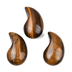 Тигровый глаз Природных тигровый глаз подвески, прелести магатама, 28.5~29x17.5x11~12 мм, отверстие : 2~3 мм