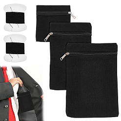 Черный 3шт. 3 модели прямоугольных полиэстеровых сумок на молнии, для изготовления внутренних карманов одежды, с наборами для шитья своими руками, чёрные, 13~22.3x11.5~15.5x0.65 см, 1 шт / стиль
