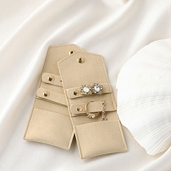 Льняное Полотно Бархатные мешочки для украшений с клапанами, складной конверт для сережек, Браслеты, ожерелья упаковка, белье, 5.3x6x2 см