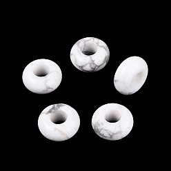 Говлит Натуральный бутерблат европейский, гладкая рондель, бусины с большим отверстием, 10x4.5~5 мм, отверстие : 4 мм