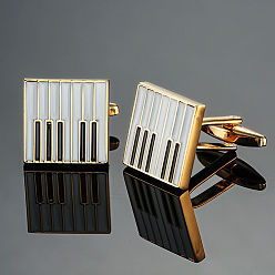 Golden Brass Musical Instruments Cufflinks, for Apparel Accessories, Golden, 10mm