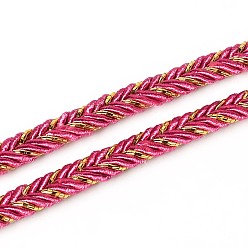 Deep Pink Braided Cloth Threads Cords for Bracelet Making, Deep Pink, 6mm, about 50yards/roll(150 feet/roll)