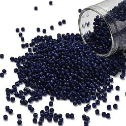 (2607F) Semi Glazed Navy Blue Тохо 11/0 круглые бусины, японский бисер, (2607 f) полуглазированный темно-синий, 2.2 мм, отверстие : 0.8 мм, Около 1111 шт / 10 г