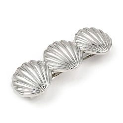 Shell Shape Заколки для волос из сплава с железным зажимом, аксессуары для волос для женщин и девочек, платина, формы раковины, 25x73x15 мм