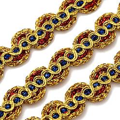 Золотистый Филигранная кружевная отделка из полиэстера, волнистая обрезка для украшения домашнего текстиля, золотые, 1/2 дюйм (14 мм), около 80.00~90.00 ярдов (73.15~82.296 м) / рулон