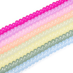 (52) Непрозрачная лаванда Нити стеклянных бусин из искусственного нефрита, имитирующие краску для выпечки, рондель, разноцветные, 7.5~8x5 мм, отверстие : 1.2 мм, около 158~160 шт / нитка, 30.31~31.10'' (77~79 см)