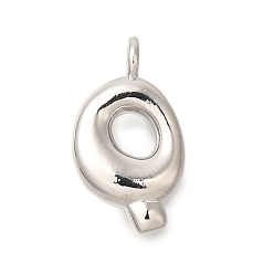 Letter Q Стойки обшивки латунные подвески, без кадмия и без свинца, подвески с буквой az~z, Буква Q, 24x13x5 мм, отверстие : 3.5 мм