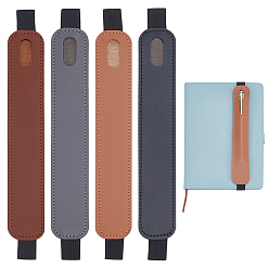 (52) Непрозрачная лаванда 4 шт. 4 цветной чехол для ручки из искусственной кожи, держатель для карандашей на резинке для блокнота, для офиса и школьных принадлежностей, прямоугольные, разноцветные, 476x16 мм, 1 шт / цвет
