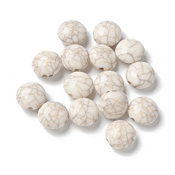 Снежный Акриловые бусины, имитация бирюзовый бисер, плоско-круглые, снег, 11x6 мм, отверстие : 1.6 мм