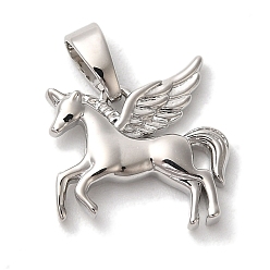 Платина Латунные подвески, единорог, платина, 13x13x2 мм, отверстие : 4x2.5 мм