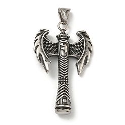 Античное Серебро 316 большие подвески из хирургической нержавеющей стали, топор очарование, античное серебро, 57x32.5x7 мм, отверстие : 4x7.5 мм