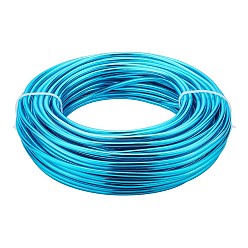 Темно-Голубой Круглый анодированный алюминиевый провод, для изготовления ювелирных изделий, глубокое синее небо, 7 датчик, 3.5 мм, около 65.61 футов (20 м) / 500 г