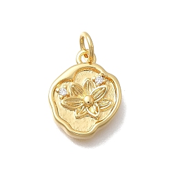 Прозрачный Латунные микро проложить кубического циркония прелести, без кадмия и без свинца, стойки покрытие, долговечный, реальный 18 k позолоченный, прозрачные, 14.5x11.5x3 мм, отверстие : 3.5 мм