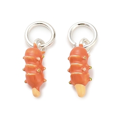 Vegetables Подвески из эмали и сплава, с целью перехода в кольце, хотдог, 14.5x5.5x4.5 мм, отверстие : 5 мм