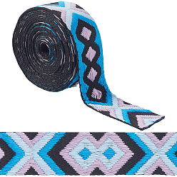 Темно-Голубой 5 ленты из полиэстера в ярдах, жаккардовая лента, аксессуары для одежды, глубокое синее небо, 1-7/8 дюйм (48 мм)