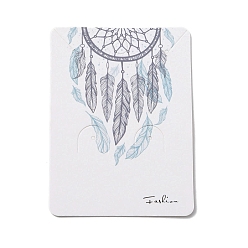 Rectangle 100ПК тканая паутина/сетка с бумажными карточками для демонстрации ювелирных изделий с перьями, для демонстрации сережек и ожерелий, прямоугольные, 7.8x5.8x0.05 см