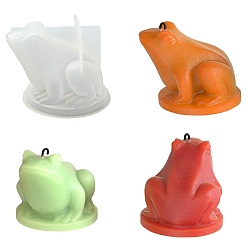 Белый 1 шт 3d лягушка свеча украшение силиконовые формы, белые, 8.9x7.8x6.6 см