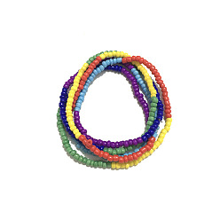 Разноцветный Бусины из стеклянного бисера на талию, красочный, 800 мм