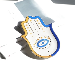 Белый Поднос для демонстрации ювелирных изделий из керамики ручной работы Хамса, Органайзер для ювелирных изделий, для хранения ожерелий, колец, подвесок, белые, 16x11.5 см