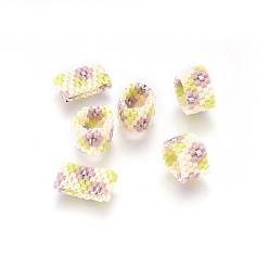 Colorful MIYUKI & TOHO Handmade Japanese Seed Beads,  Loom Pattern, Ring, Colorful, 11.5~12x6~6.5x2.8mm