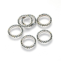 Шифер Серый Японский бисер miyuki & toho ручной работы, с 304 кольцами из нержавеющей стали, Ткацкий станок, кольцо, серебряные, шифер серый, 14.5~15x1.7 мм