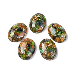 Синтетическая Бирюза Синтетические варисцитовые кабошоны, окрашенные, овальные, 30~30.7x22~22.5x7.8 мм