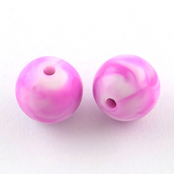 Medium Orchid Opaque Acrylic Beads, Round, Medium Orchid, 10mm, Hole: 2mm, about 950pcs/500g