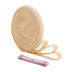 Светлый Золото-желтый 1 Свернутый в рулон нескользящий эластичный шнур из нейлона и спандекса, с 1 рулоном мягкой полиуретановой рулетки, светлый золотарник желтый, 15 мм, около 10.94 ярдов (10 м) / рулон